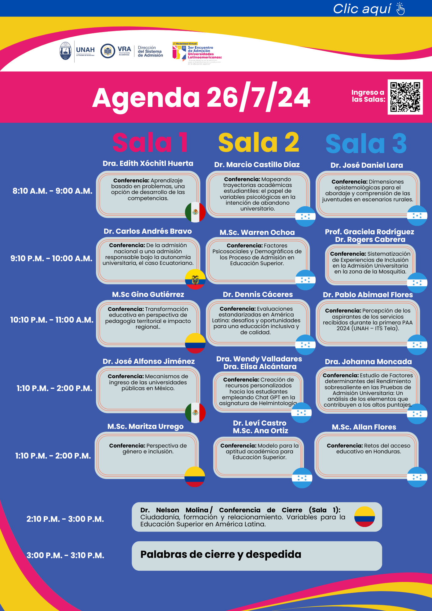 Agenda del evento 1